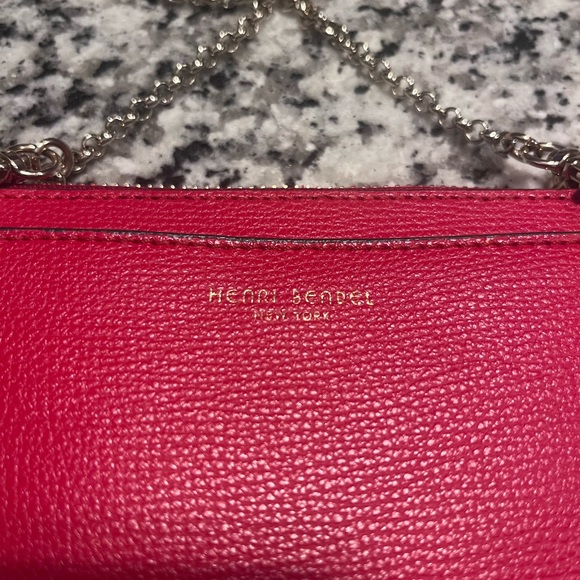 Henri Bendel Red Leather Chain Wristlet / Crossbody